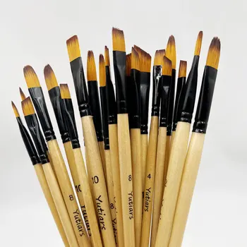 Yutiars Set di pennelli professionali per artisti - 6 pezzi, setole in nylon per acquerello, acrilico, pittura a olio, artigianato e viso corpo 1