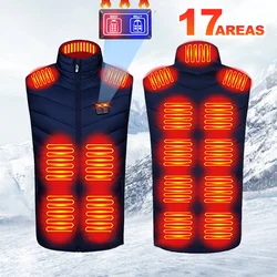 Men Women Heat Vest Winter 17 Zone Skis Accessary Heated Jacket Keep Warm Accessories Smart Electrical Cold-proof Heated Coats