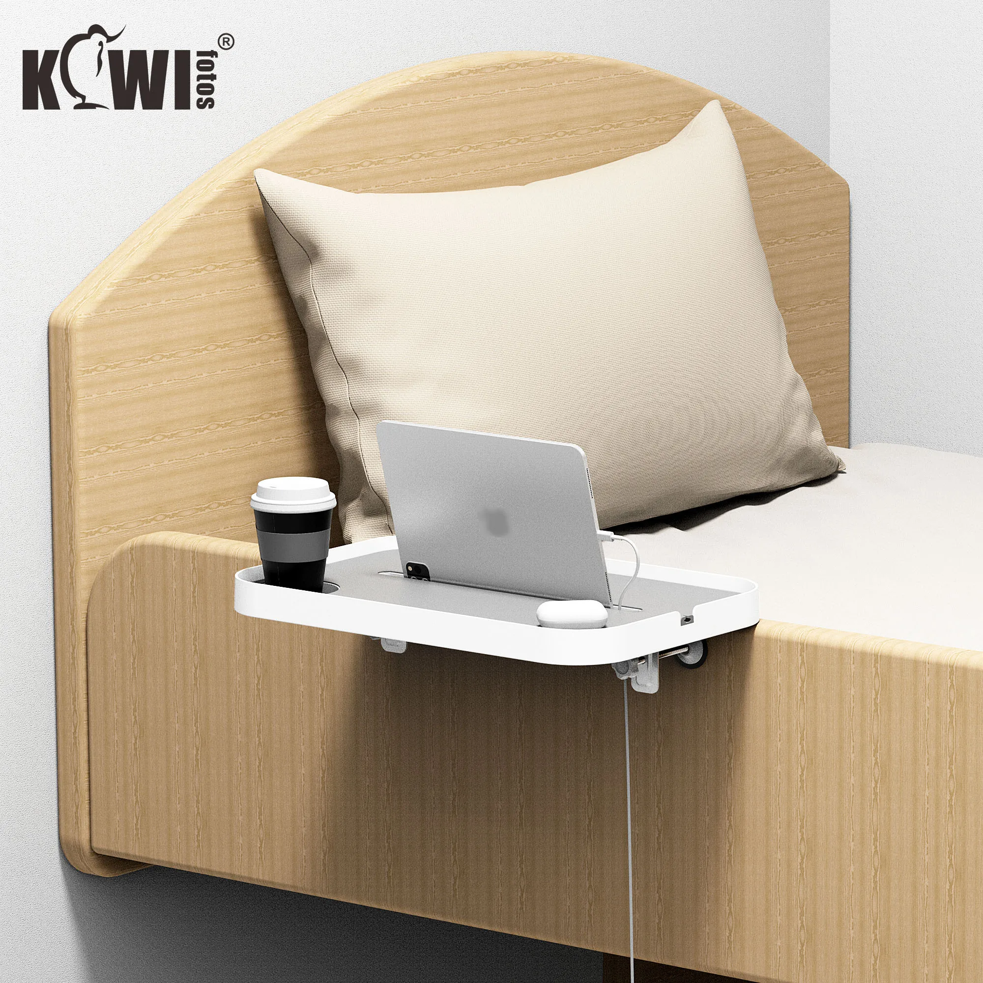 Bedside Table Storage Rack Bed Side Tray For Laptop tablet phone Drink Book Adjustable Tray
