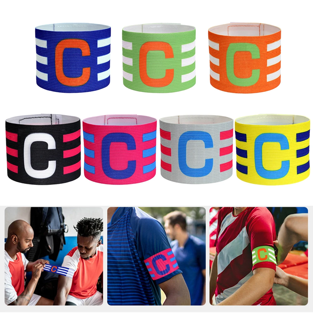 

Elastic Soccer Captain Armband Adjustable Football Player Captain's ArmBands Sports Captain C Arm Band For Youth Grown-ups