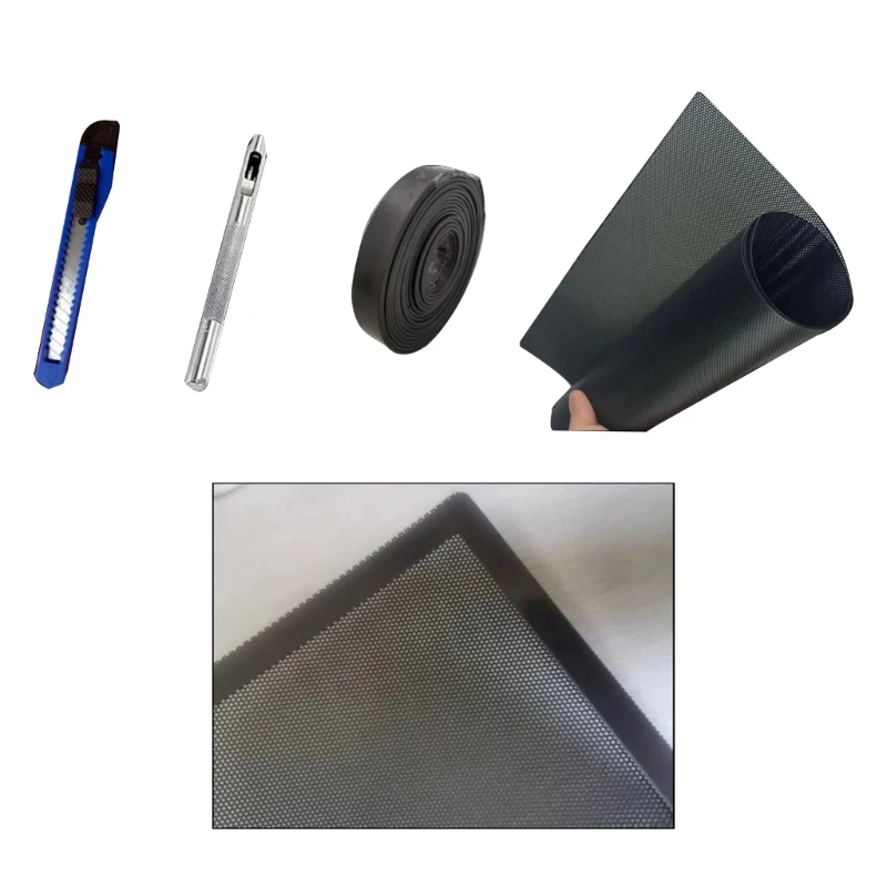 C1FB 50x50cm Dust Filter for Computer Cooler Fan, PC Fan Dust Mesh PC Cooler Filter Dustproof PVC Cover Computer Fan Mesh 4