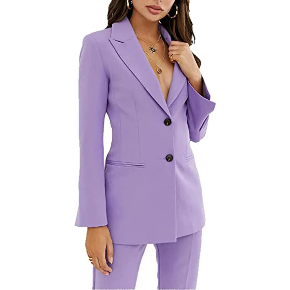 Casual light purple women's 2 formal business office clothes PEAK lapel slim commuter OL Tailcoat women's suit wedding suit рюкзак для ноутбука 15 6 xiaomi commuter backpack light gray xdlgx 04 полиэстер 600d серый