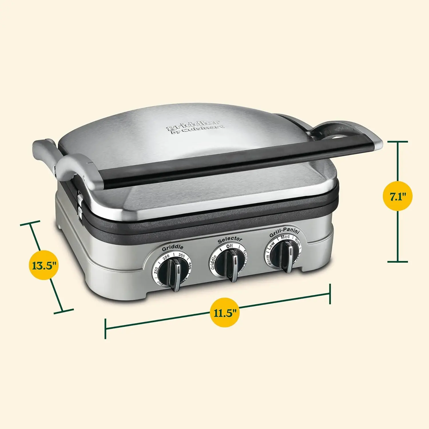 Panini Press, Stainless Steel Griddler, Sandwich Maker & More, 5-IN-1, GR-4NP1 5