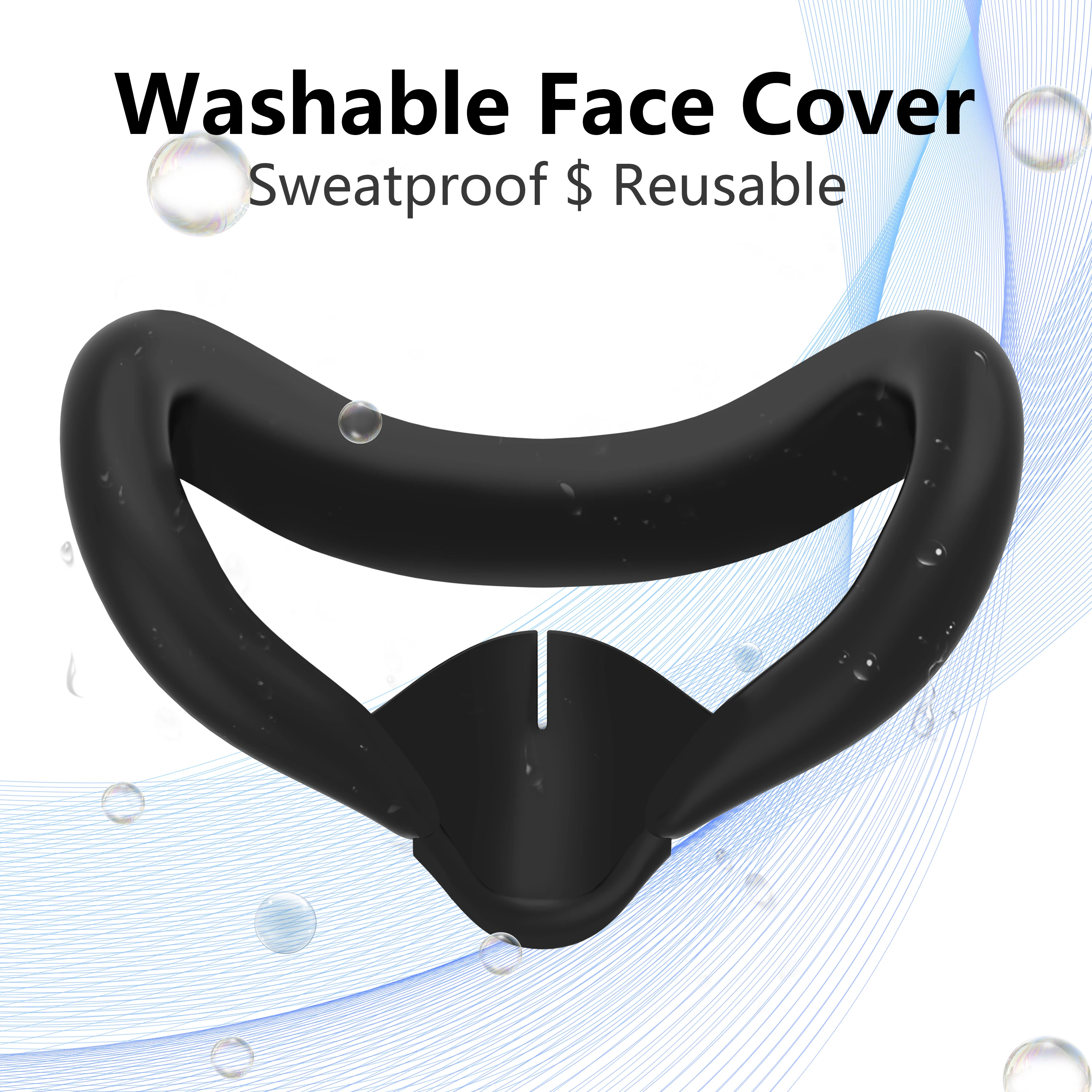Silicone Face Cover For Meta Quest 3 Glasses Light Leak Proof VR Face Interface Protective Cover Colorful Sweat-proof Eye Mask