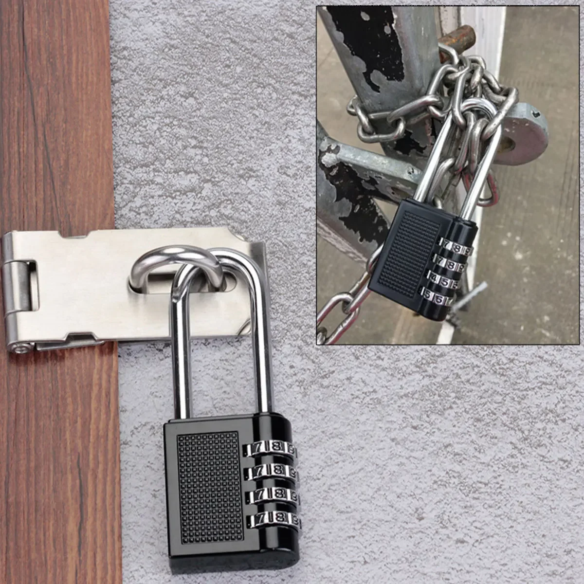 Digit Combination Lock 4 Digit Dial Combination Padlock Outdoor Weatherproof