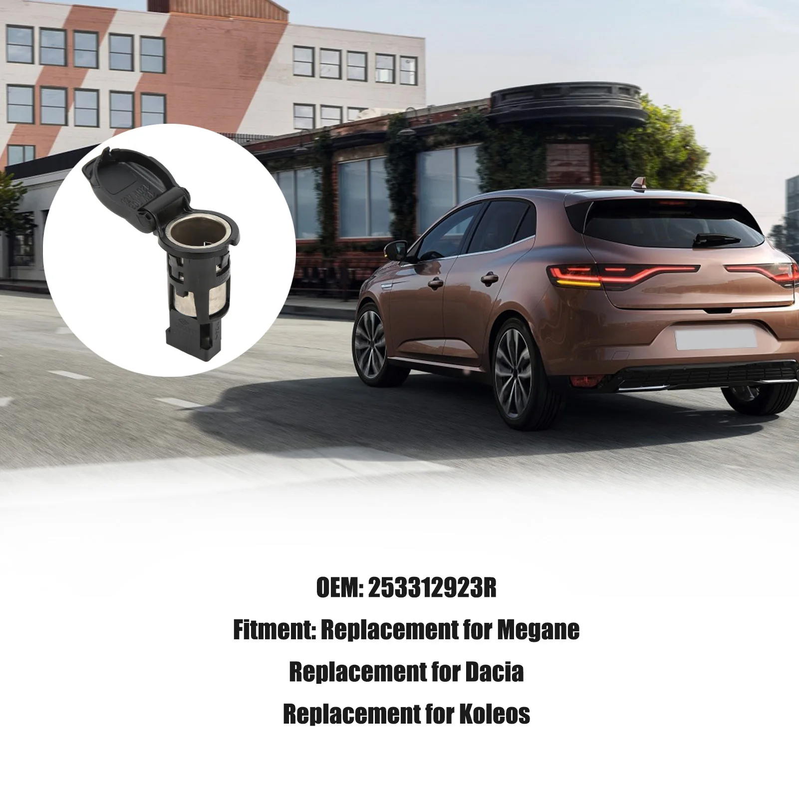 Car Power Socket 253312923R High Efficiency 12V 120W Auto Cigarette Lighter Replacement for Renault Megane 12V 120W car power socket