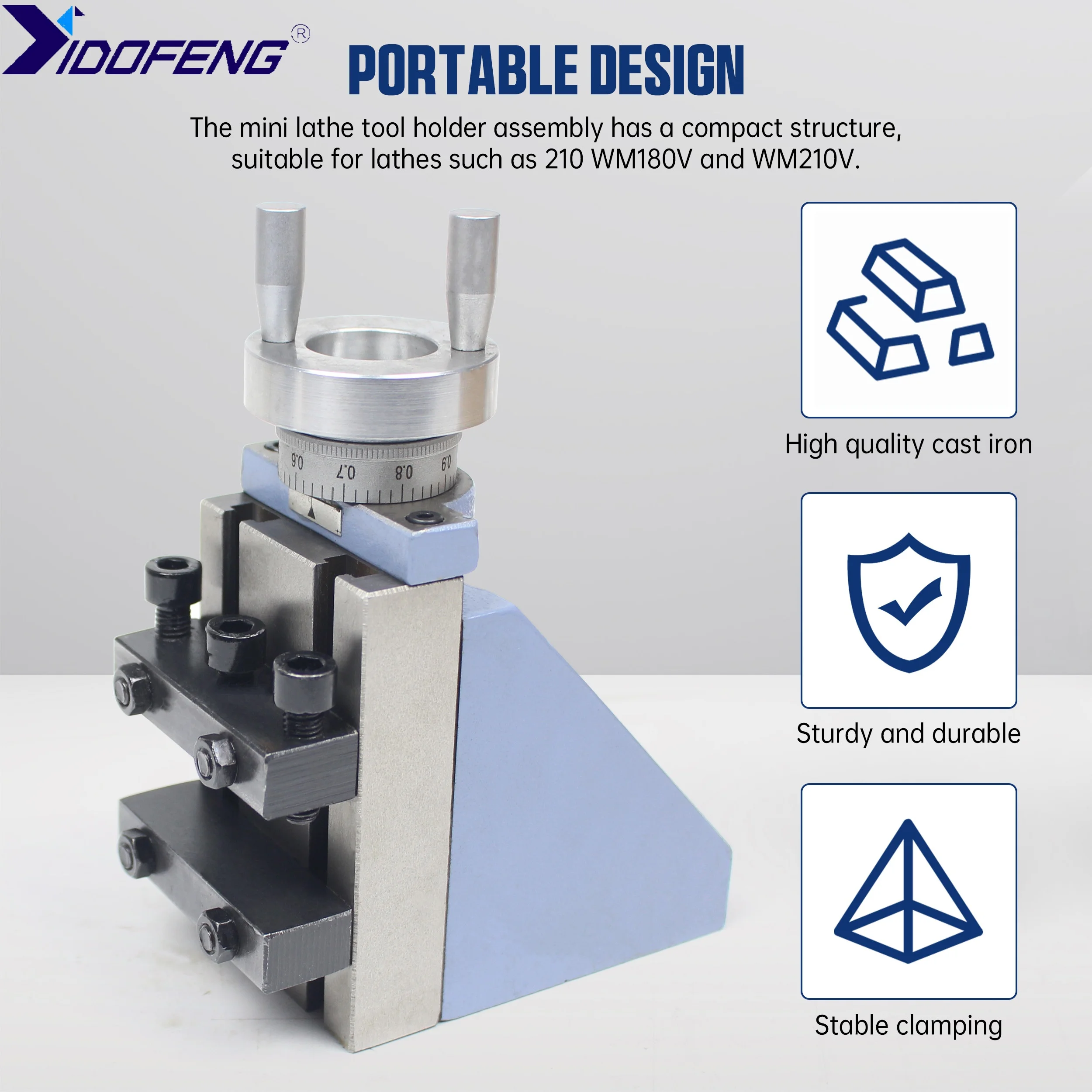 Vertical Knife Holder Slider Tool Holder Quick Change Knife WM210V Milling Attachment Mini Lathe Accessories Part