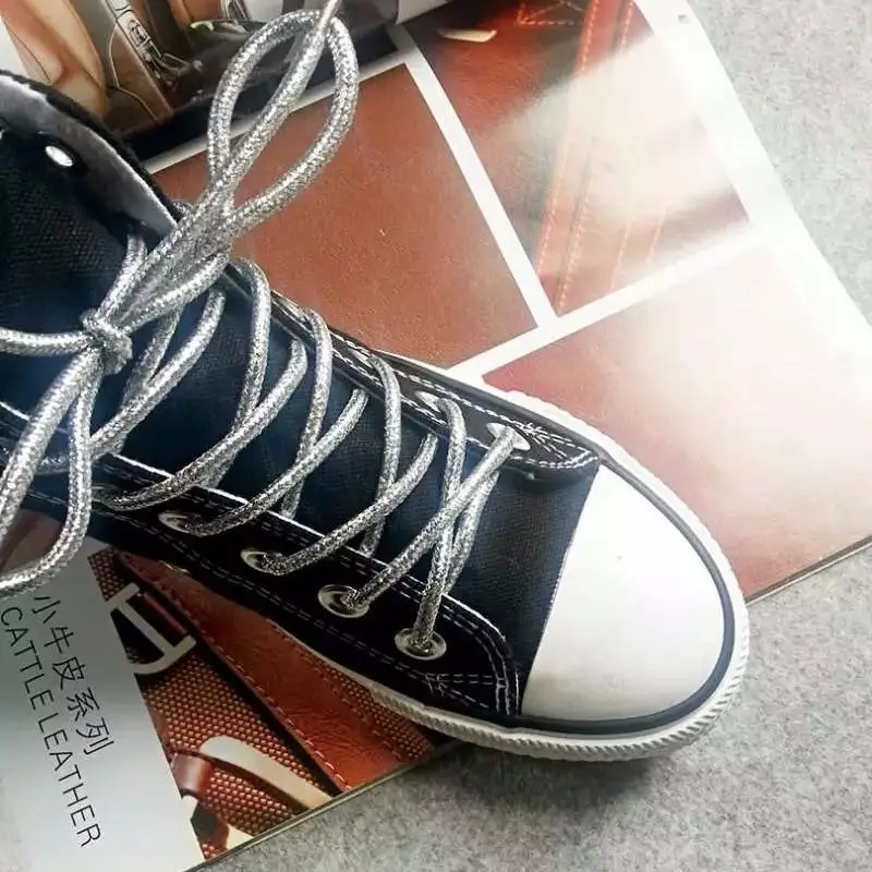 Runde bunte Lurex-Schnürsenkel, trendige helle bunte Schnürsenkel, Sneaker, weiß, lässig, Sport, Lederschuhe, Schnürsenkel, Dropship – Detail 34