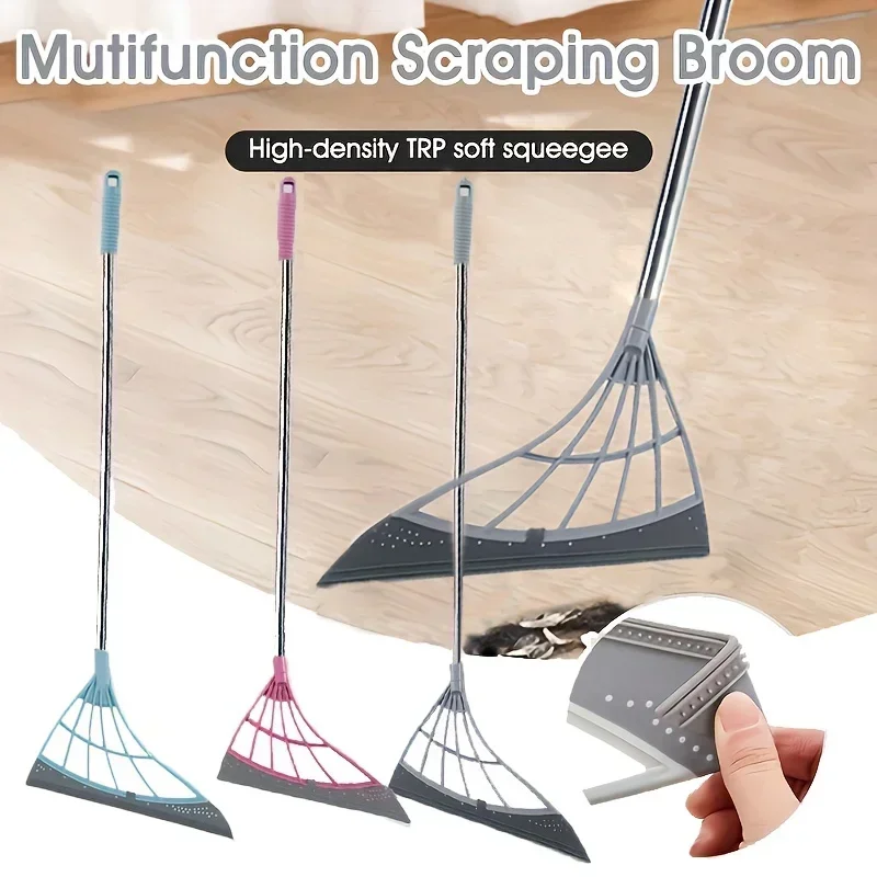 Environmentally friendly black technology magic silicone lazy broom cleaning floor wipers multifunctional durable cleaner rubber broom