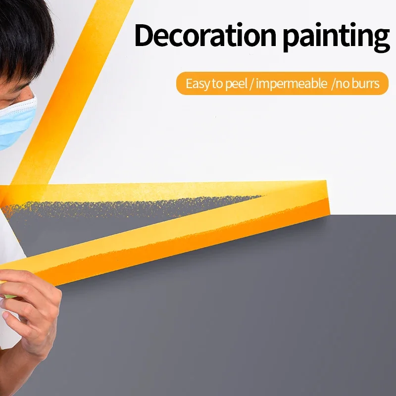 Automotive Masking Tape Yellow Painters Masking Tape For Crafts Arts No Residue Wall Painting Tape Edge Finishing