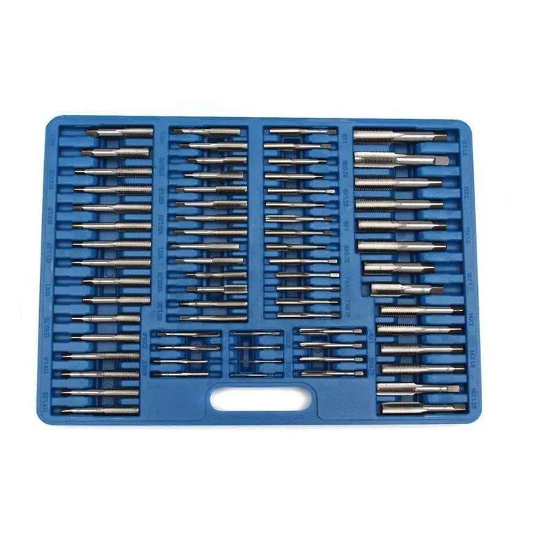 110pcs Metric Tap and Die Set Thread Cutting Edge Holder Repair Tool With Case 5pcs 5 6 8 10 12 hss countersink drill bit set with free quick change hex shank 1 4 inch five edge five blade tool gold