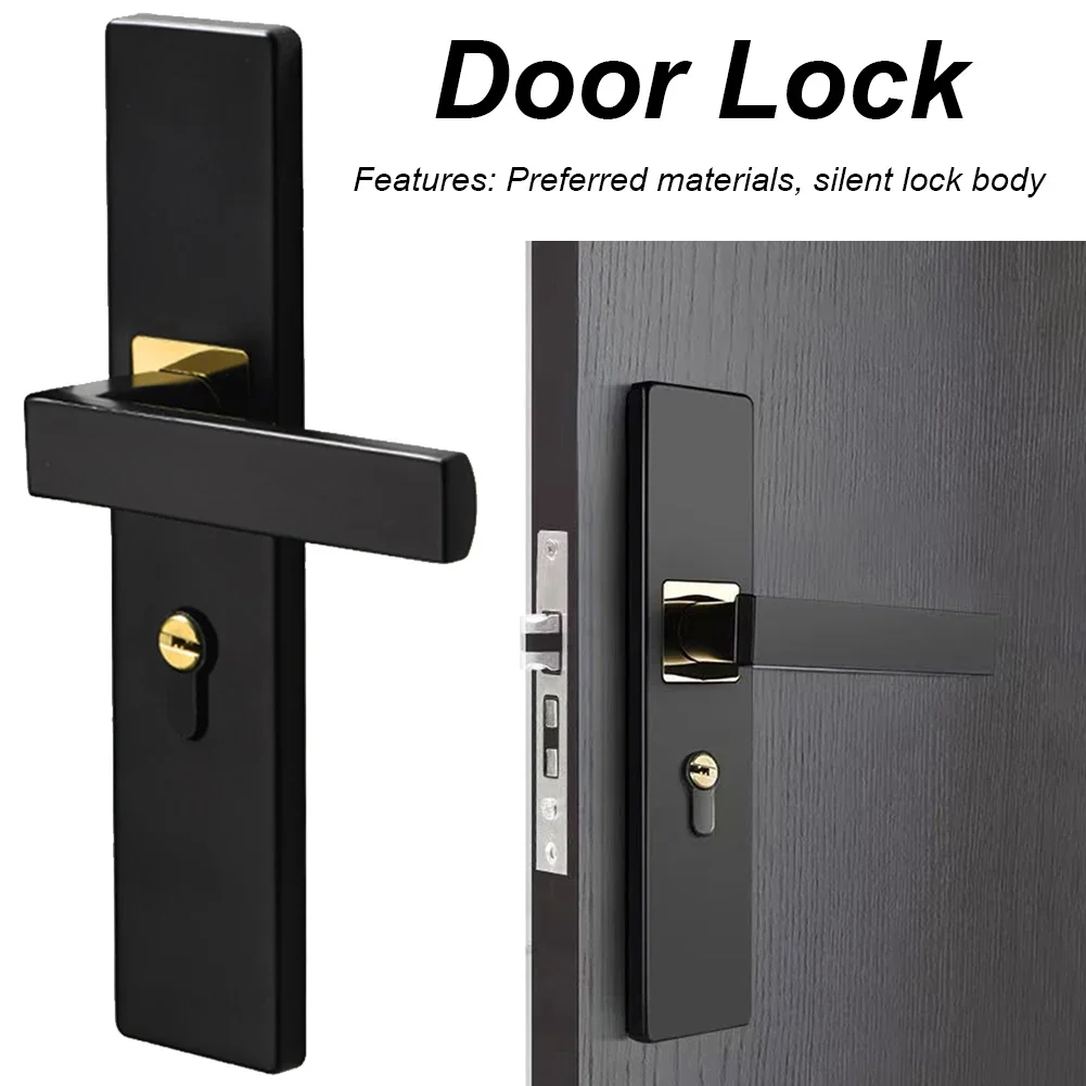 Metal Door Security Lock Split Handle Mechanical Door Lock with Keys Security Entrance Knobs for Bedroom Bathroom