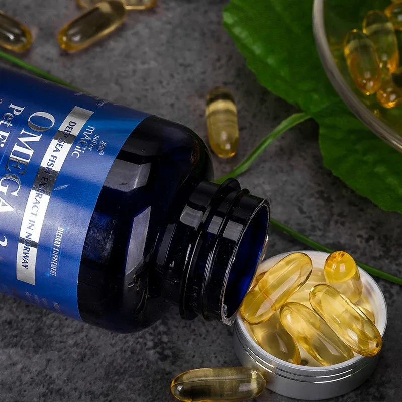 60 Capsules Deep-sea Fish Oil Pet Dogs OMEGA3&6 Salmon Oil Capsules Beauty Hair Anti-hair Loss Cod Liver