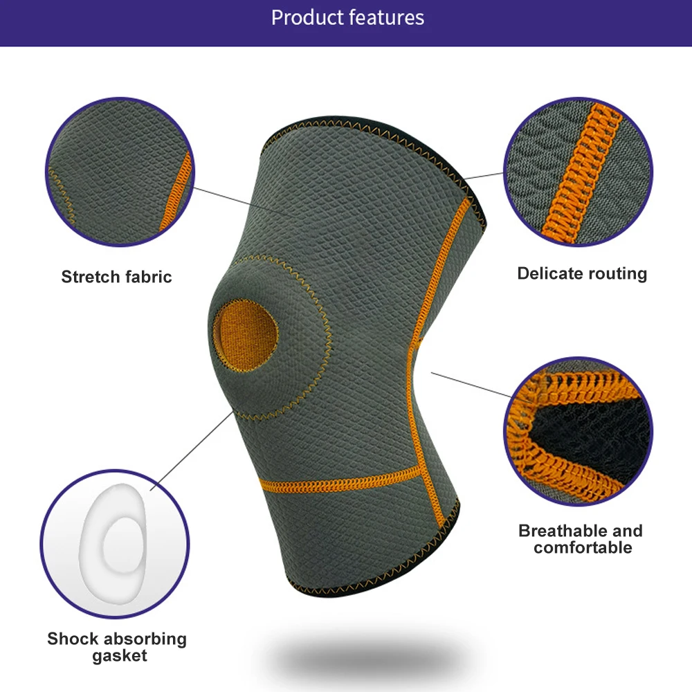 Knee Pad Knee Support Knee Support Sleeve Knee Brace 1PCS Fitness Running Cycling Knee Support Braces Elastic Neoprene Sport Compression Knee Pad Sleeve for Basketball Volleyball