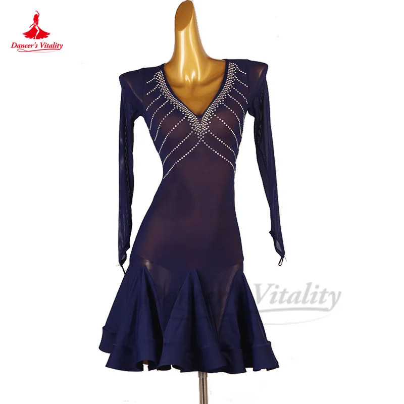 

Latin Dance Dress for Women Customsized Rumba Chacha Tango Dancing Competiton Wear Clothing Latin Perfromance Dress for Girl
