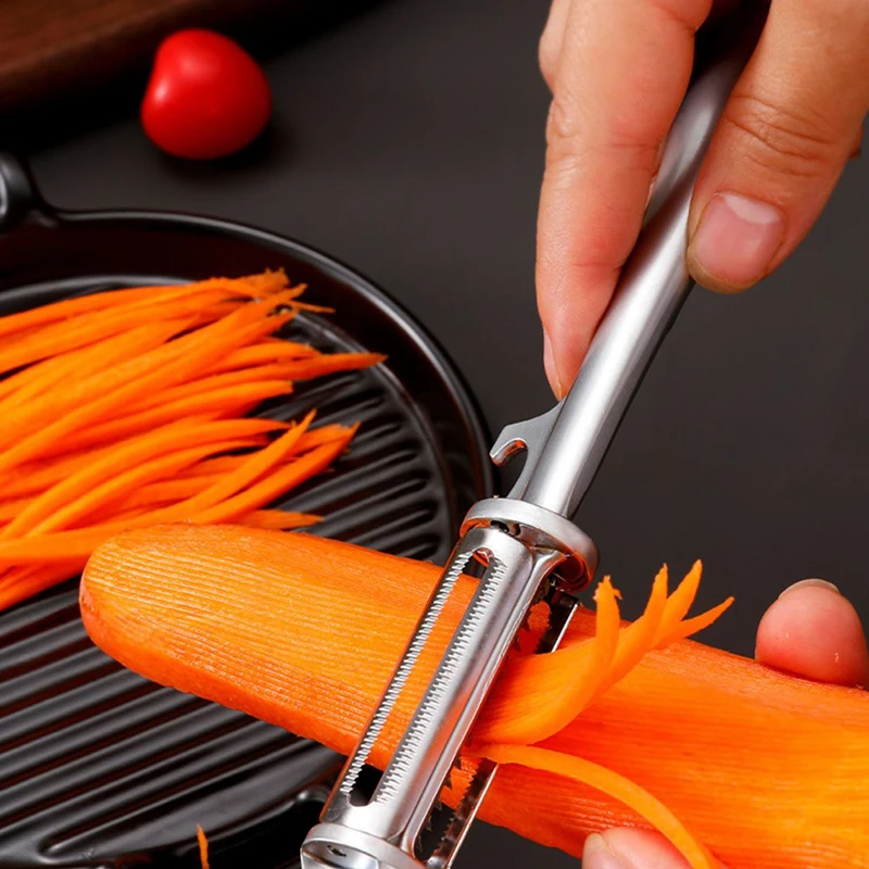 Upgraded 5 In 1 Fruit Vegetable Peeler Cutter Stainless Steel Sharp Potato Carrot Grater Slicer Wine Opener Kitchen Gadget