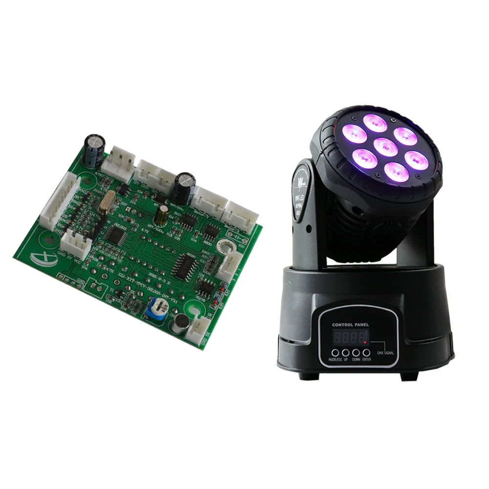 Stage Lighting 7x10w Small Led Moving Head Lights Control Board Stage