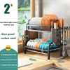 2Tier Rustproof Dish Drying Rack With Drainboard Utensil Holder Space Saving Kitchen Storage Organizer Multipurpose Kitchenware 1
