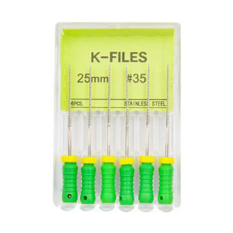 Kit Lime 21mm 25mm File Dentali Manuali Per Endodonzia, 21/25 Mm, Acciaio Inox, Confezione Da 6 Pezzi Lima Endodontica 6 Pezzi