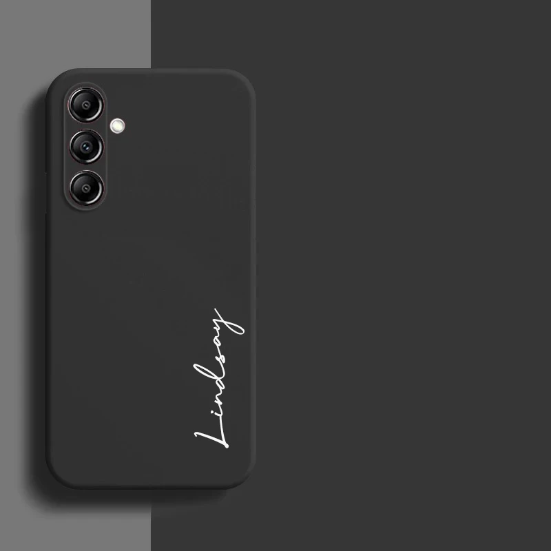 Customized Personalized Luxury Soft Liquid Silicone Case Cover with Initials