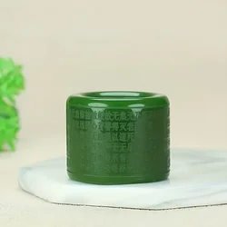 Vintage - Inspired Men's Green Ring with Bold Thumb Design (WHITE)