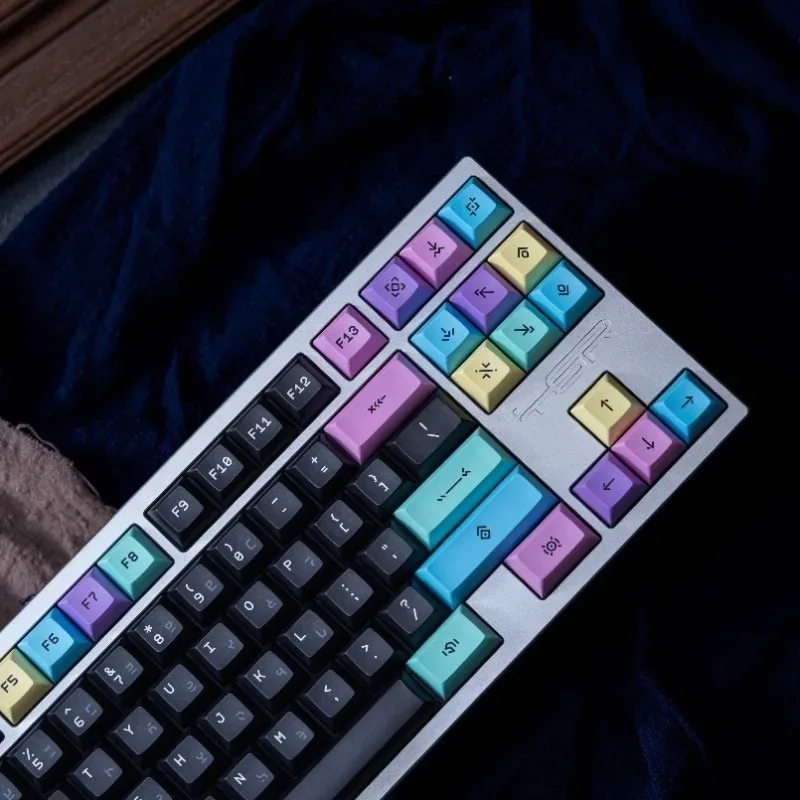 Keyreative ASTHA 키캡 세트 154 키 KAM 프로필 PBT 승화 인쇄 Doubleshot Legends 다중 Colorways 인체 공학적 디자인
