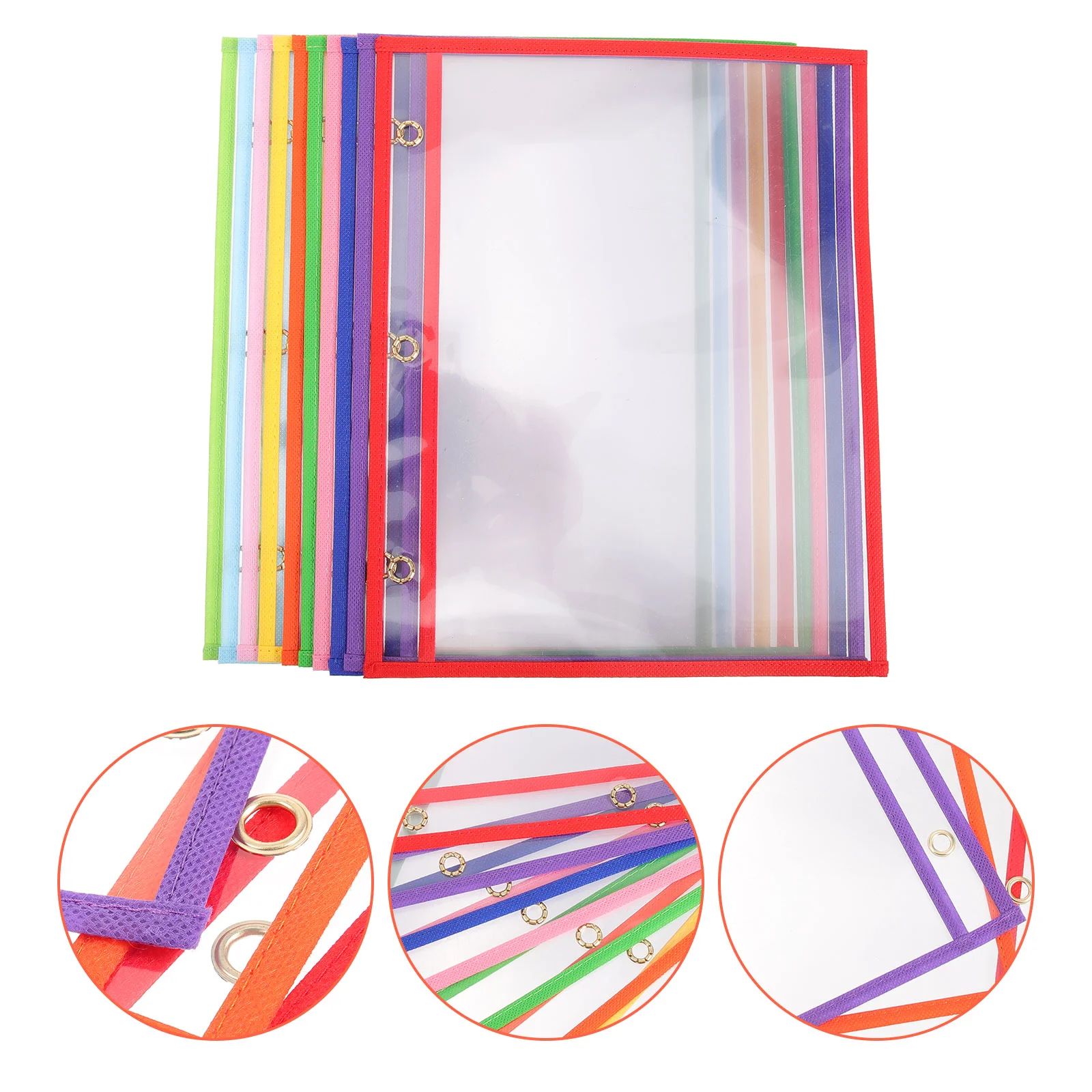 

10 Pcs Clear Dry Erase Files Office Pocket Storage Bag Pouch Supplies Pockets Write Wipe Pvc Erasable Holder Sleeves Women's