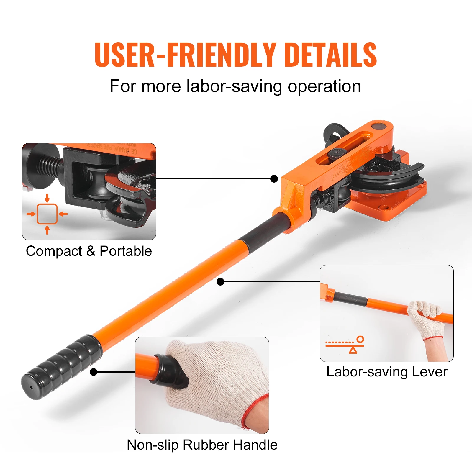 Tube Bender Manual Pipe Bender 7 Bending Dies Multifunction Steel Copper Tube Bending Machine Lever Type Heavy Duty Tools tube bender