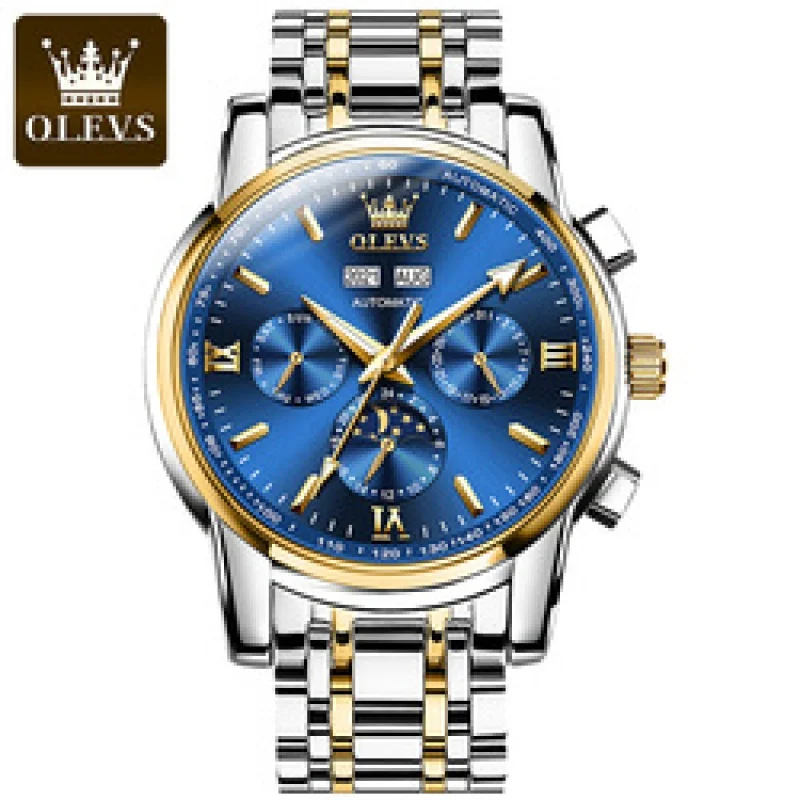 

OLEVS Men Watch 6633 Automatic Mechanical Watch Top Brand Stainless steel Luxury Reloj Hombres Calendar Men Wrist Watch