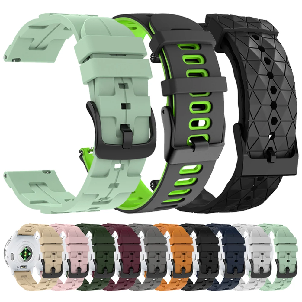 Silicone Sports Bracelet Watchband, 20mm/22mm Adjustable Strap