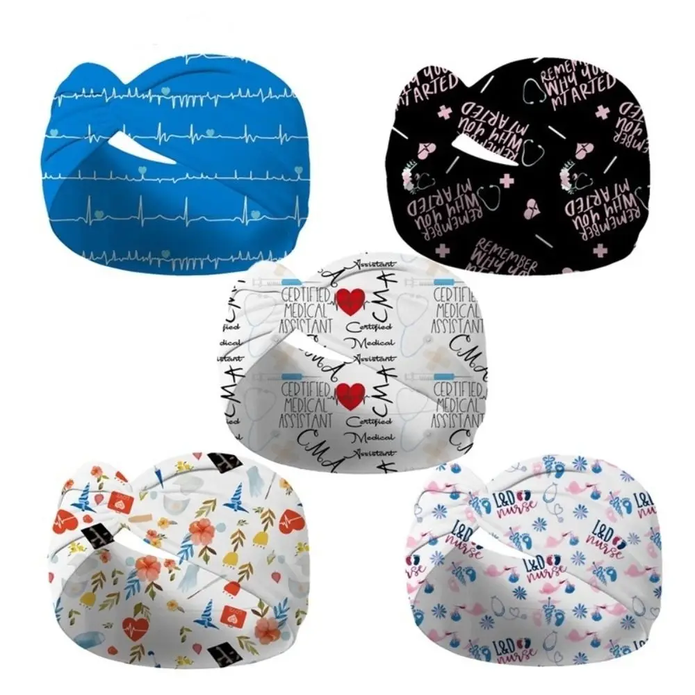 

Printing Nursing Headbands New Elastic Ear Protection Face Covering Non Slip Hair Bands Nurses Doctors