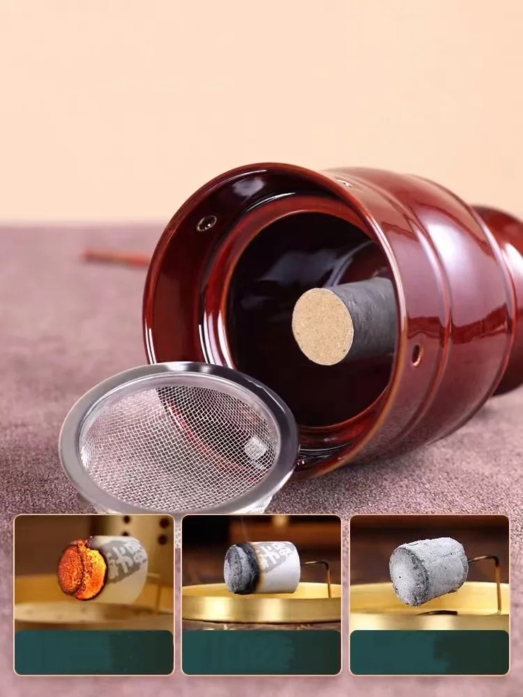 54Pcs Moxibustion Sticks Plus Tropical Ceramic Warm Moxibustion Pot Scraping Cup Acupuncture Heat Therapy Acupoint Massage