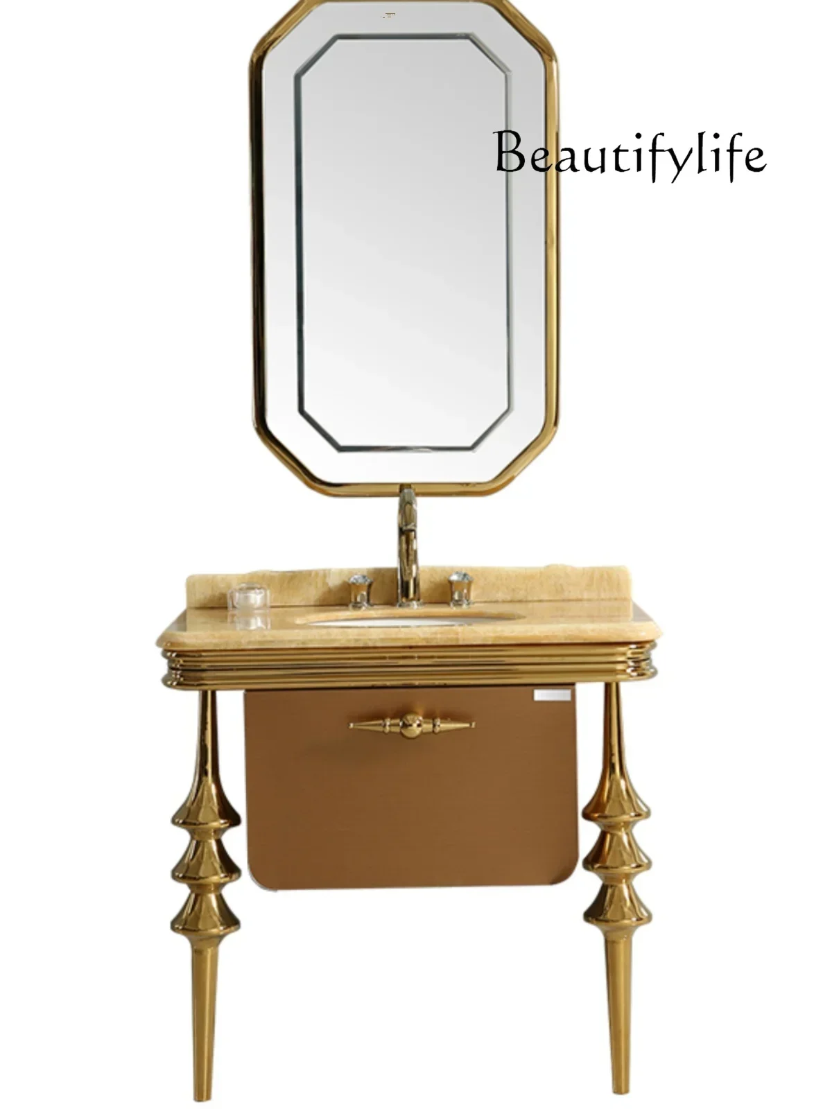 toilet marble washstand smart mirror European washbasin Wabi wind stainless steel bathroom cabinet