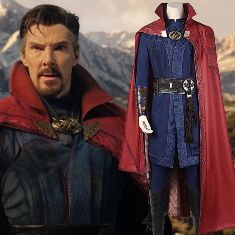 Doctor Strange Halloween Costume 2022 2022 Doctor Strange In The Multiverse Of Madness Cosplay Costume Stephen Strange Wig Red Cloak Cape Set Halloween Party Full Set Aliexpress