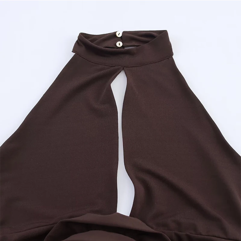 Chic Elegant Flower Woman Dress Draped Slim Halter Long Dresses for Women Backless Sexy Midi Dress Fashion Female Vestido ﻿