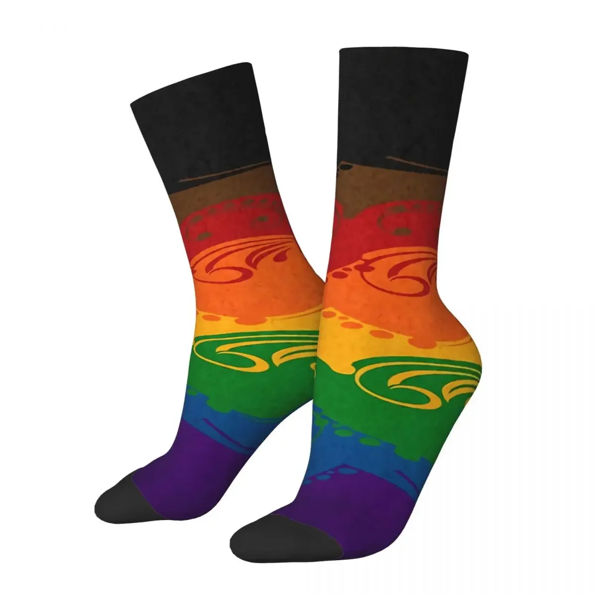 

Happy Men's Socks Ornamental Inclusive Rainbow Vintage Harajuku LGBTQ Pride Hip Hop Male Crew Crazy Sock Gift Summer Socks