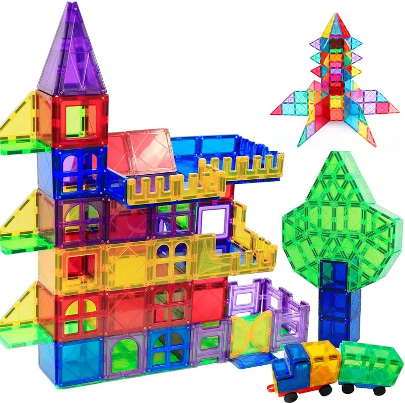 1pc Magnetic Building Blocks Toy DIY Construction Kids Magnetic Block Tiles Montessori Educational Magnet Toys for Children gift