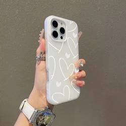 White Striped Love Heart Phone Case Cover for Note 15 Pro Plus 5G (S25298)