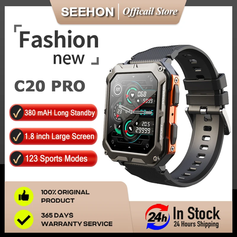 

C20 PRO 2023 Newest upgrade Smart Watch Bluetooth call blood pressure detection IP68 waterproof Men swim dive sports Smartwatch