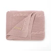 Solid Color Newborn Baby Swaddle Blankets Breathable Knitwear Infant Security Blankets Soft Acrylic Toddler Receiving Blankets 2