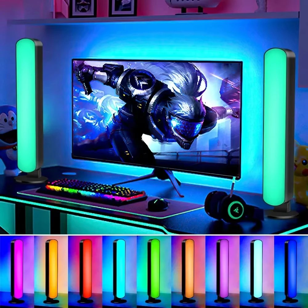 스마트 LED 심포니 사운드 컨트롤 픽업 라이트 RGB 음악 리듬 무드등 (앱 컨트롤, TV, 컴퓨터, 게임, 데스크탑 장)