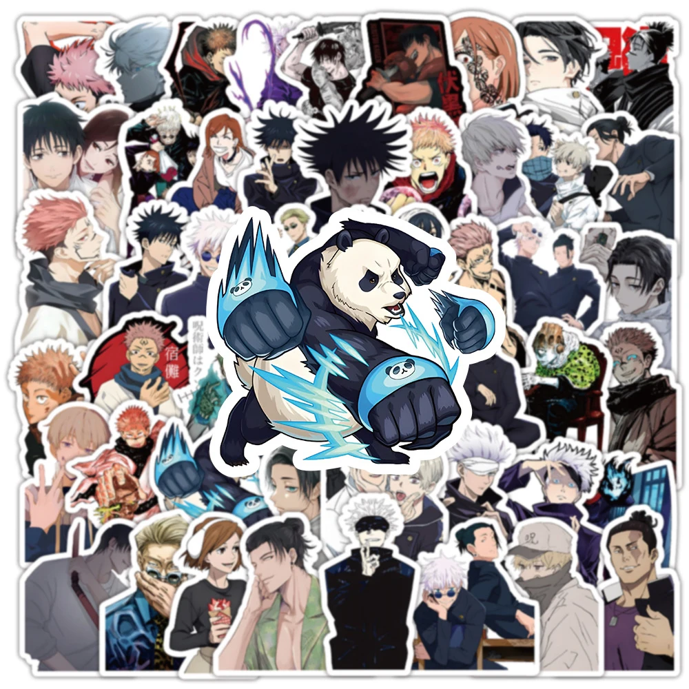 10/30/50/100pcs Jujutsu Kaisen Anime Stickers Itadori Yuji Satoru Gojo Cartoon Decal Toy DIY Laptop Skateboard Kids Cool Sticker