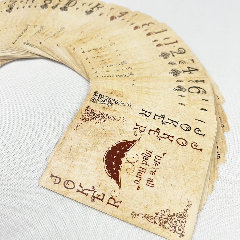 63x88mm Vintage Paper Poker Cards Alice In Wonderland Series Playing Cards Classical Style Playing Card Game Party