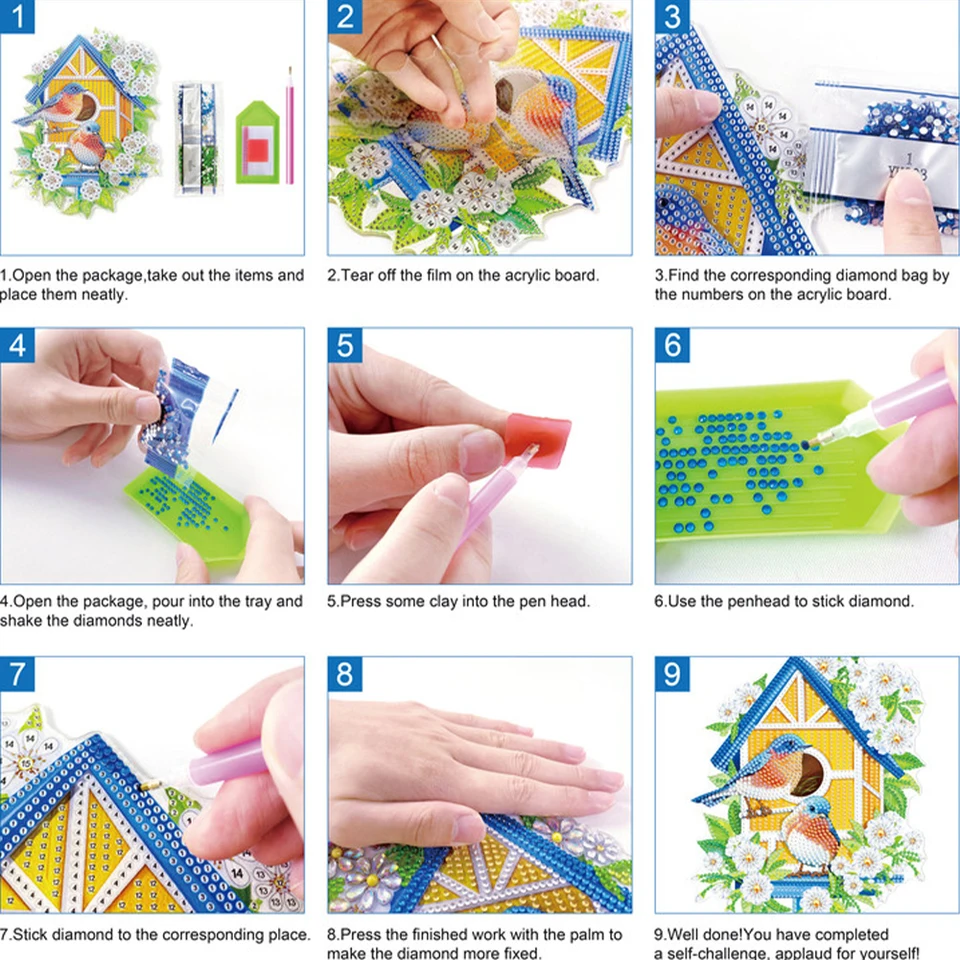 Set 8 Segnalibri Diamond Painting A Piuma: Leggi Con Stile E Un Tocco Di Luce!