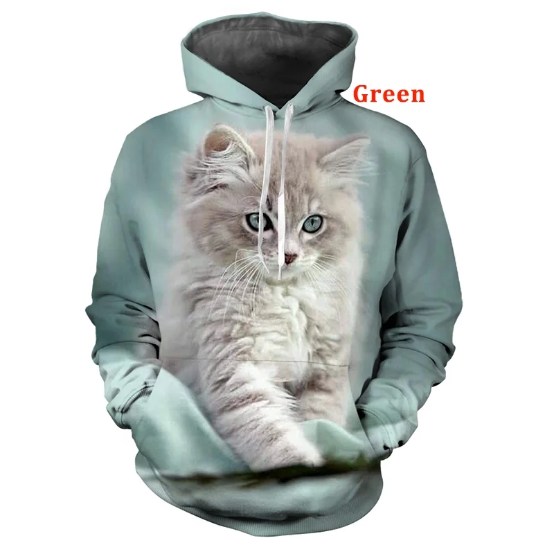 

Cool Cat Print 3D Hooded Sweatshirts Spring and Fall Season Men/Women Suitable Hipster Cats Hoodies Pullovers S-5XL