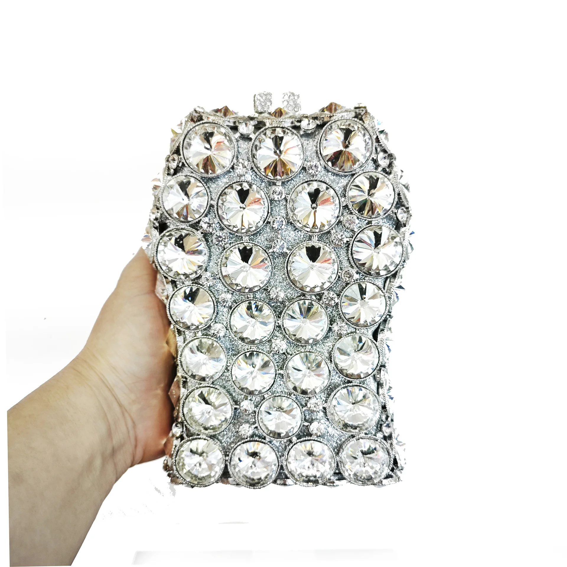 Gold Strass Abend Kupplung Geldbörse Hochzeit Party Formale Metall Box Handtasche Braut Schminktäschchen Weibliche Kupplungen Abendessen Taschen – Detail 9