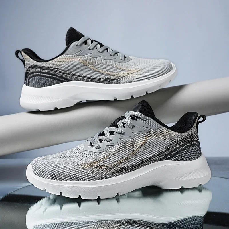 

Big Size 48 Knitted Platform Shoes for Men Sneakers Spring Low-tops Fashion Men's Shoes Trendy Breathable Men's Jogging Shoes