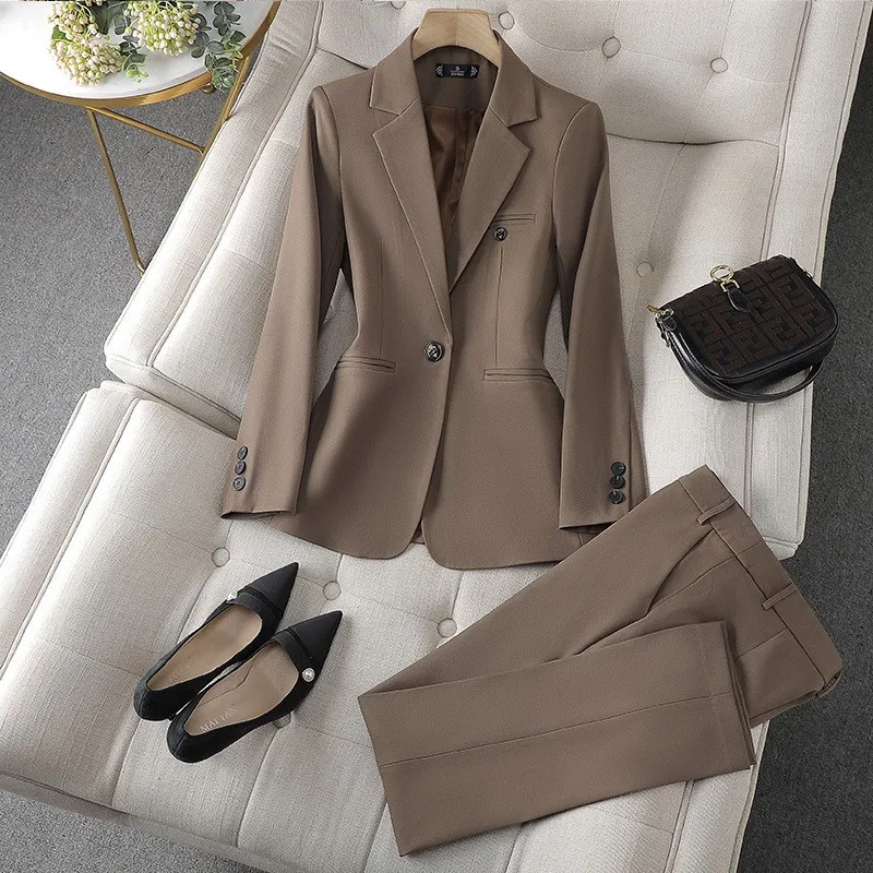 

Women's Pant Suits Spring And Autumn New Business Wear Fashion High-end Dress Suit Office Ladies Party Daily Commuter Clothes