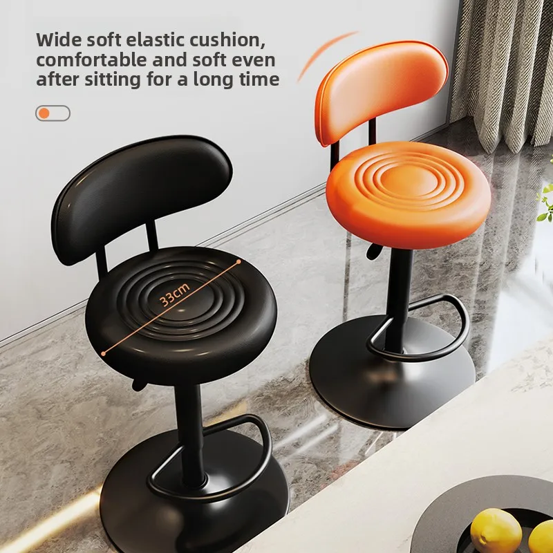 Modern Minimalist Round Adjustable Swivel Reception Counter Height Home Luxury Bar Seat Top Bar Stools Kitchen Counter Stool