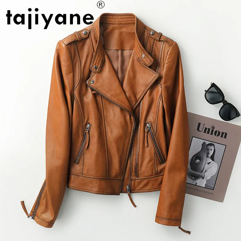 

Tajiyane Women Leather Jacket Real Sheepskin Coat Women's Slim Clothes Female Biker Short Coats 2021 Spring Jacket Jaqueta HLY07